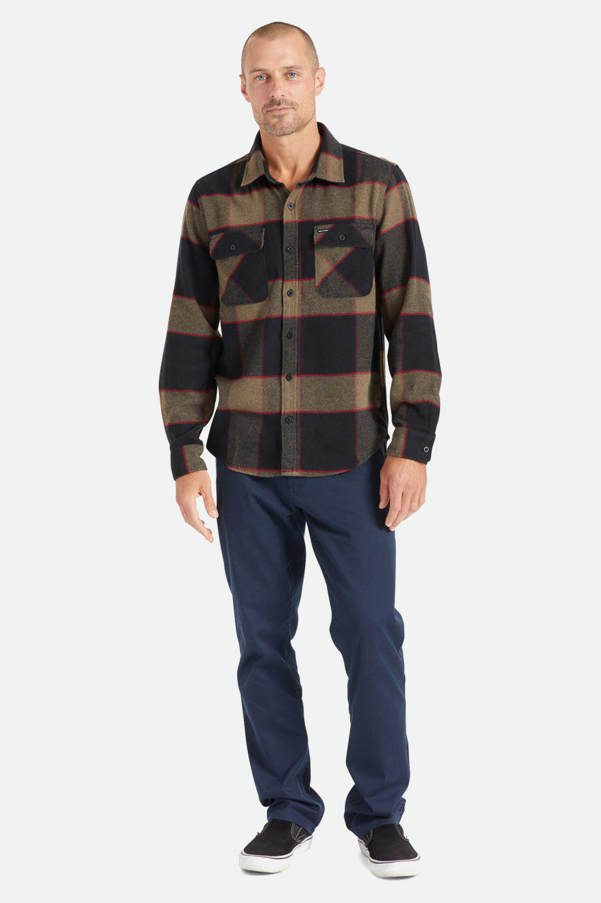 Brixton Bowery L/S Top Di Woven Uomo Grigie | 146UPCHOZ