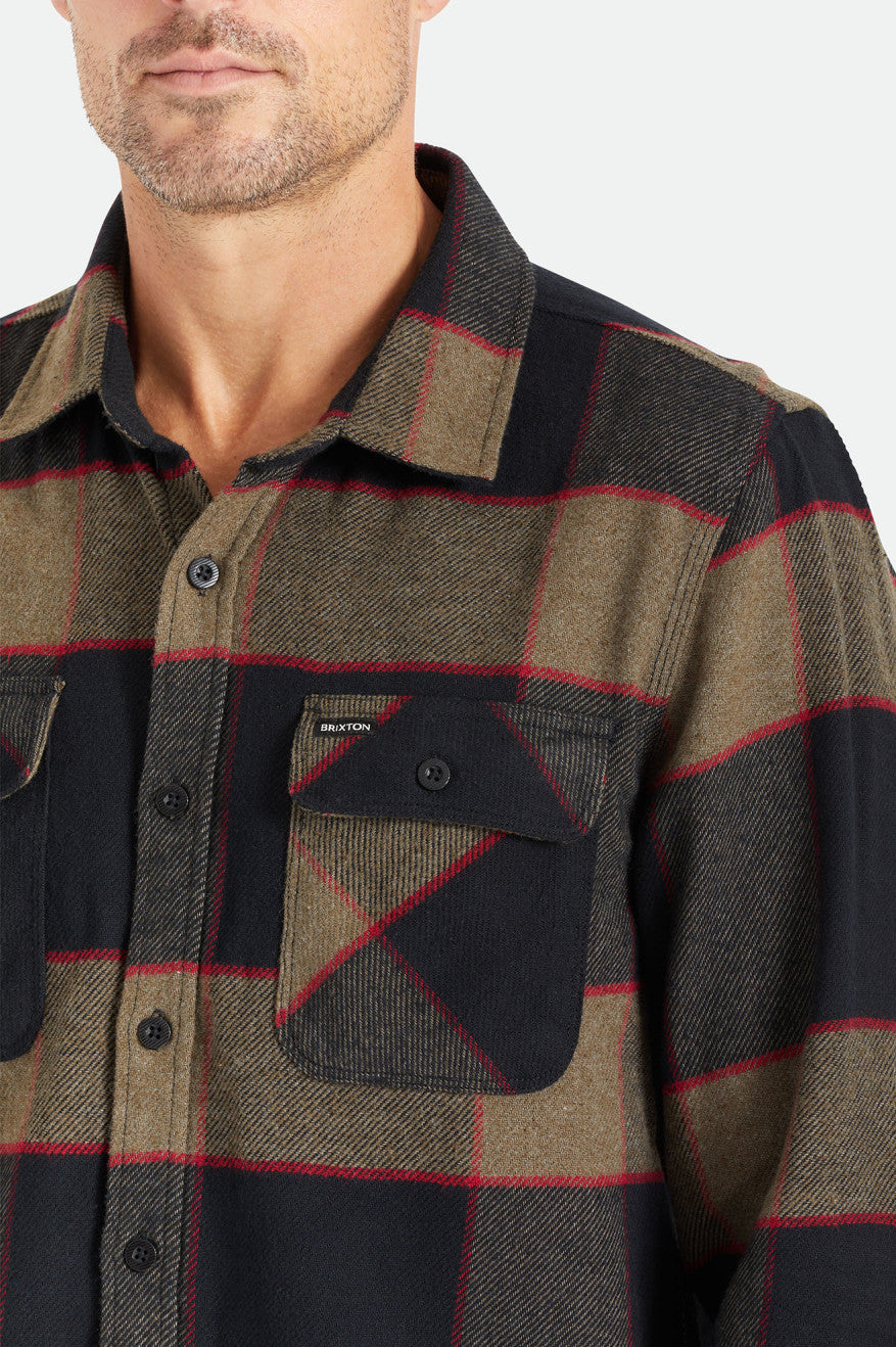 Brixton Bowery L/S Top Di Woven Uomo Grigie | 146UPCHOZ