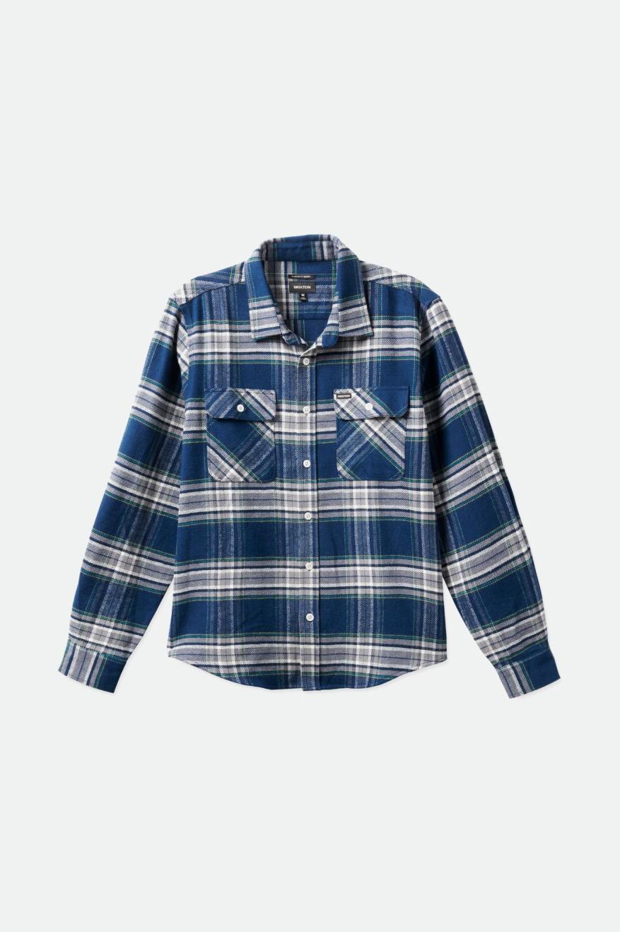 Brixton Bowery L/S Top Di Woven Uomo Grigie | 530JWNQOA