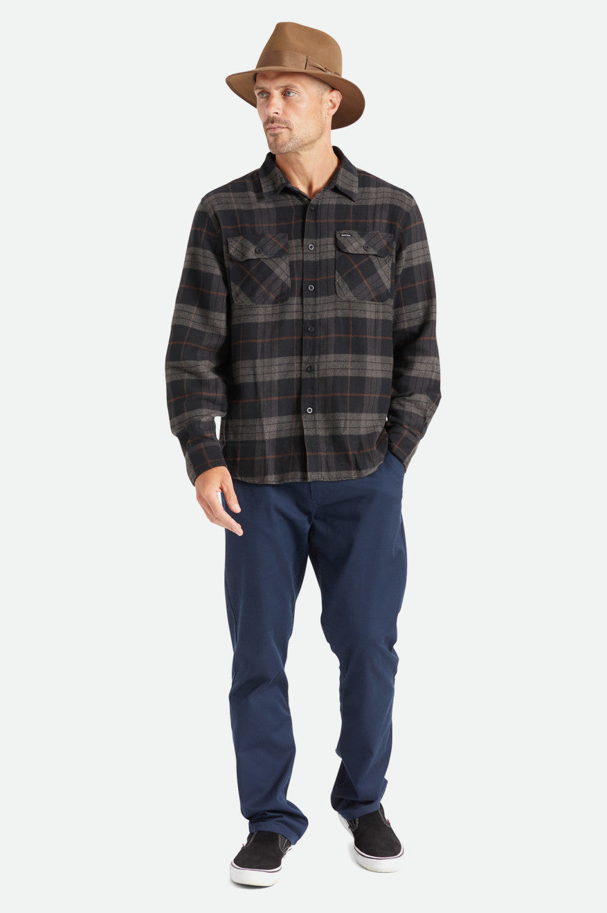 Brixton Bowery L/S Top Di Woven Uomo Nere Grigie | 427VHPXNQ