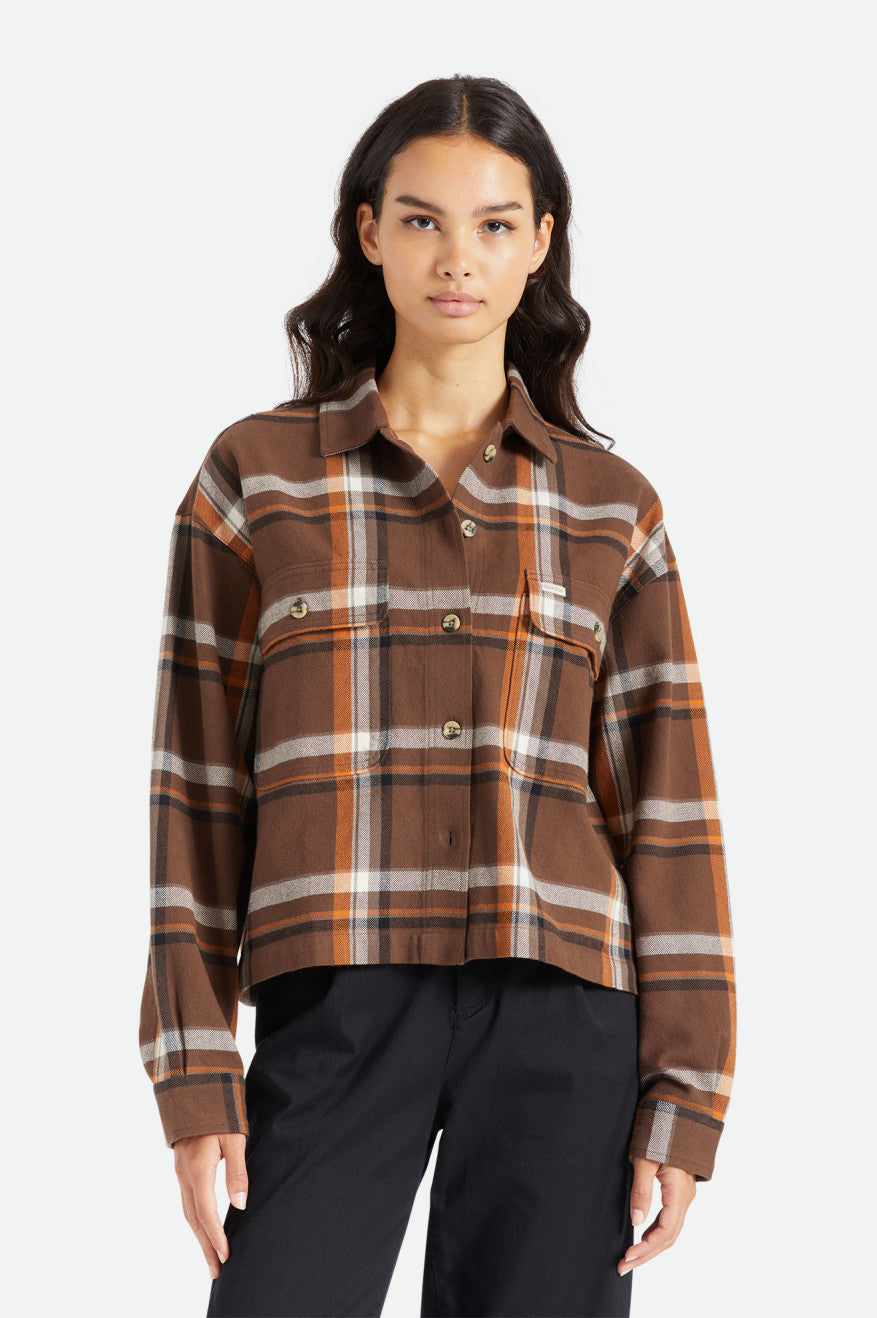 Brixton Bowery L/S Top Donna Marroni | 359APTXOF