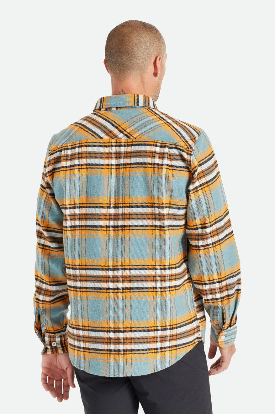 Brixton Bowery Stretch L/S Utility Top Di Flanella Uomo Arancioni Bianche | 812PHRGOB