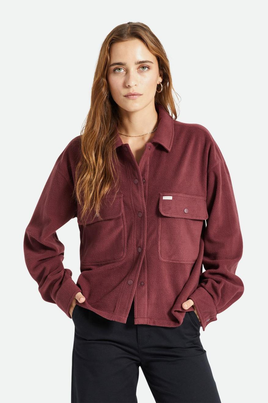 Brixton Bowery Women L/S Arctic Stretch Fleece Maglioni Donna Rosse | 278CTKBNJ