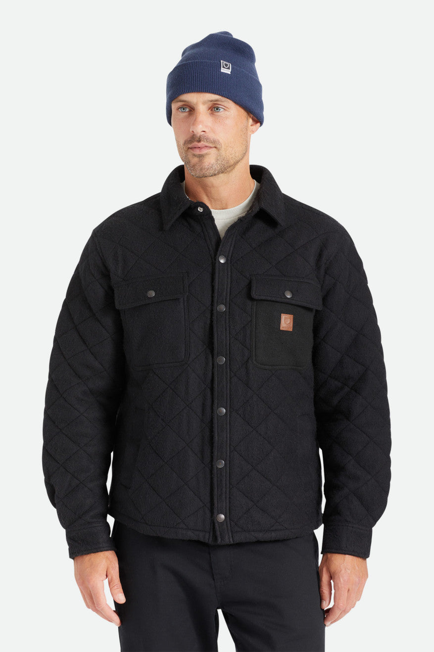 Brixton Cass Trapuntato Fleece Giacca Uomo Nere | 794IEXKJZ