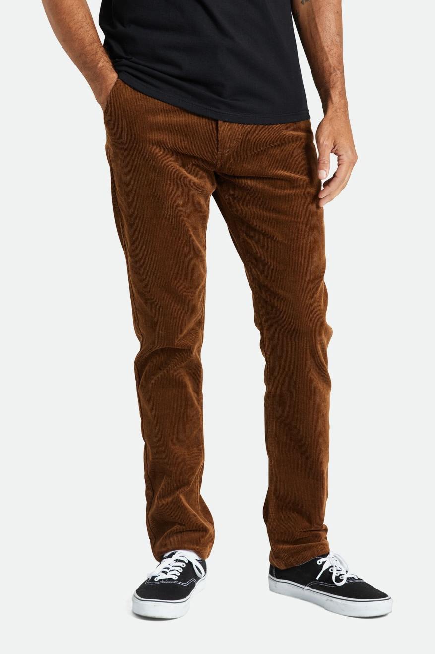 Brixton Choice Chino Regular Pantaloni Uomo Marroni | 081THEJXR