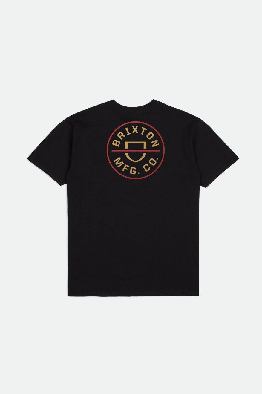 Brixton Crest II S/S Standard Top Uomo Nere Rosse Oro Chiaro | 561YGQHXO