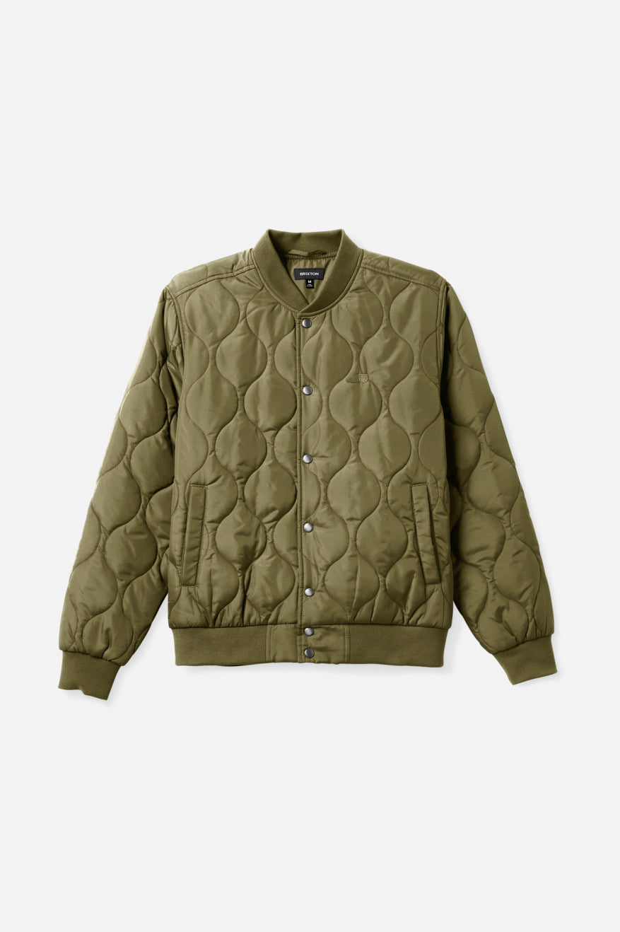 Brixton Dillinger Trapuntato Bomber Giacca Uomo Verde Oliva | 623YGZNPR