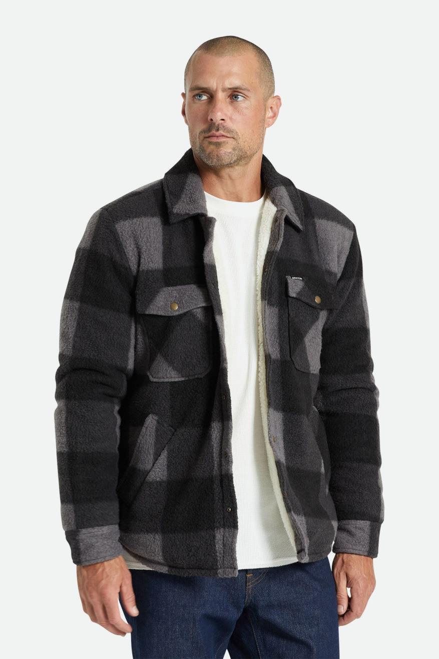 Brixton Durham Arctic Stretch Fleece Giacca Uomo Nere Grigie | 569QVKEWN