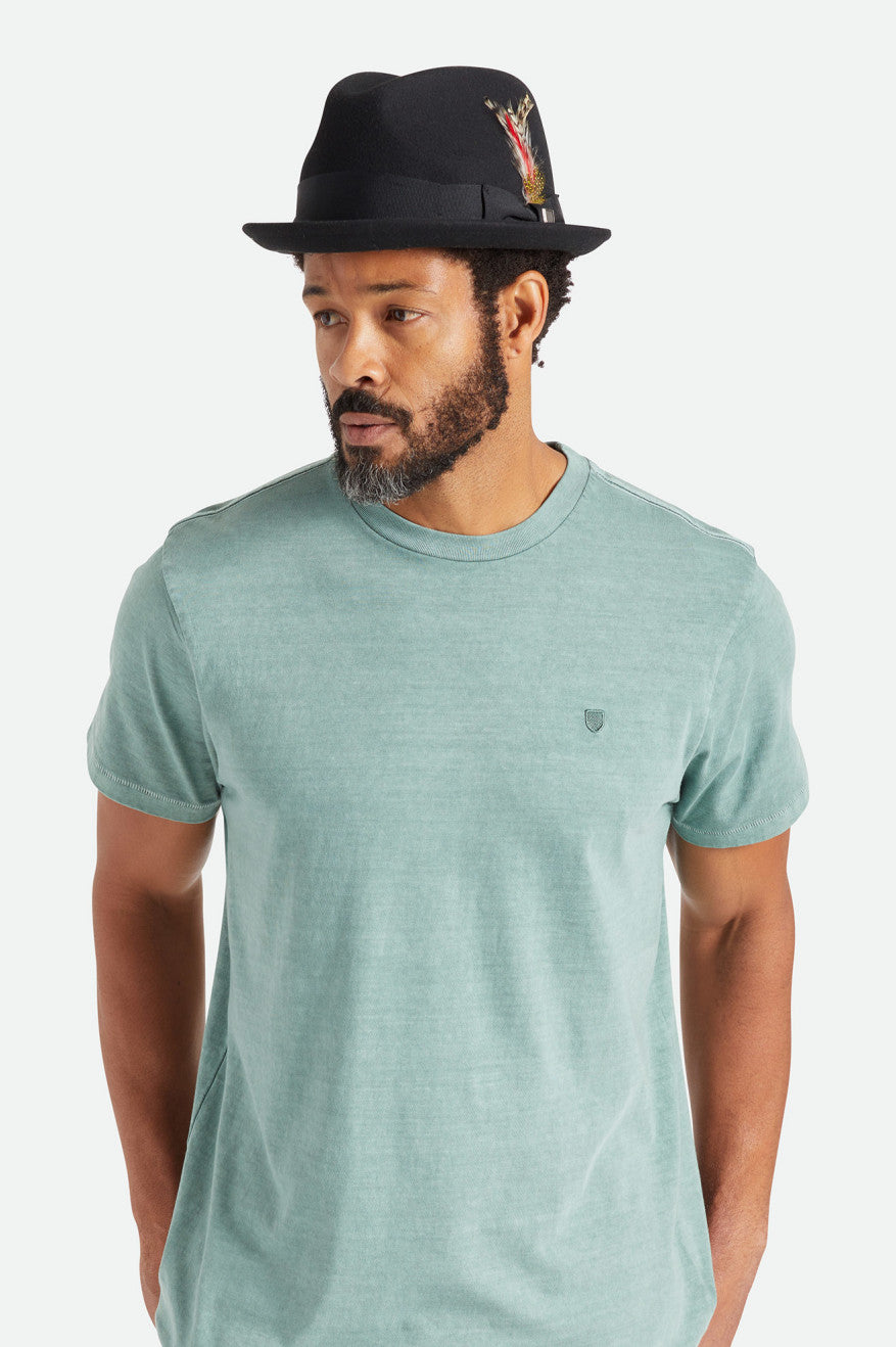 Brixton Gain Fedora Uomo Nere | 584PDOSAT