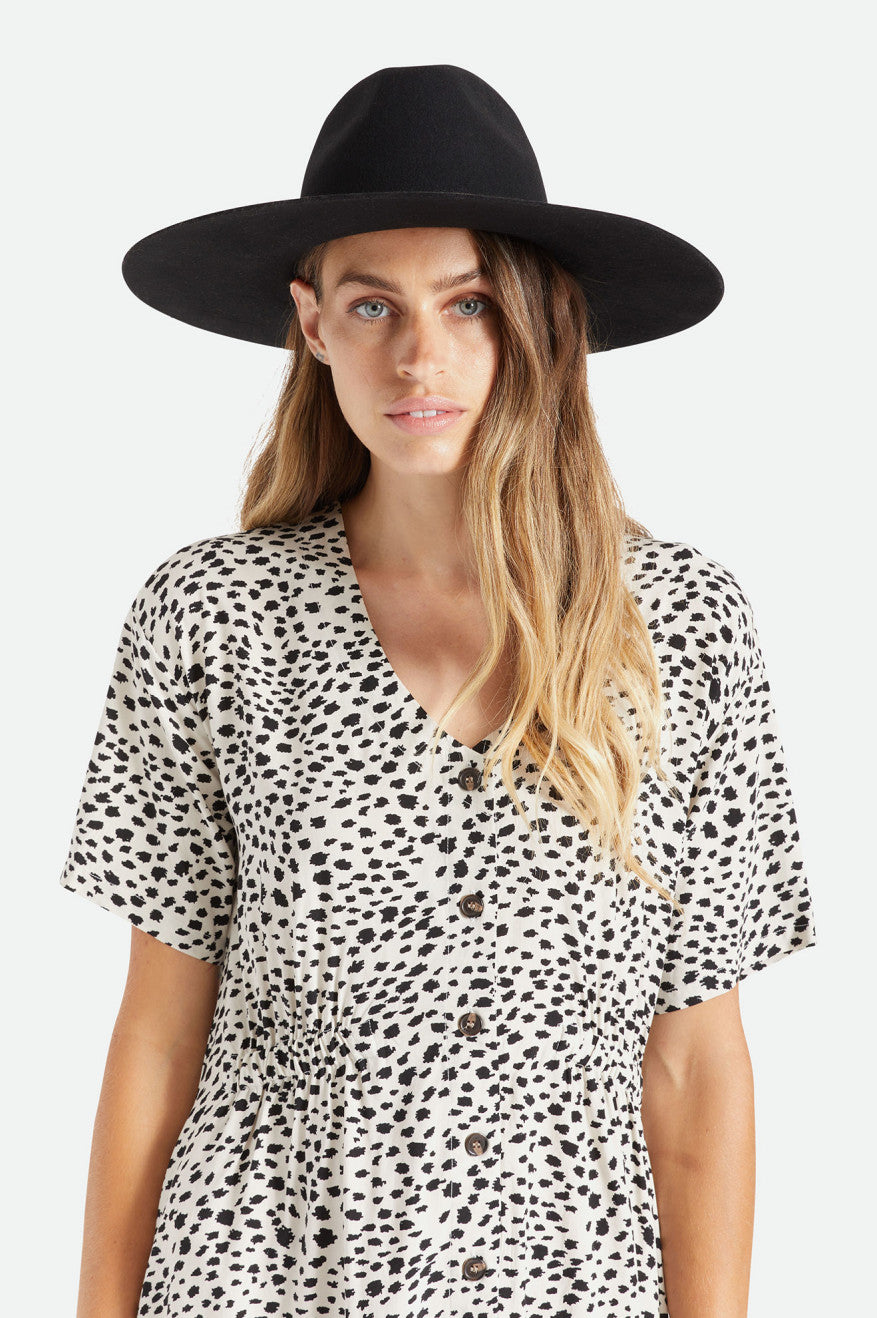 Brixton Leigh Felt Fedora Fedora Donna Nere | 012SEWGVR