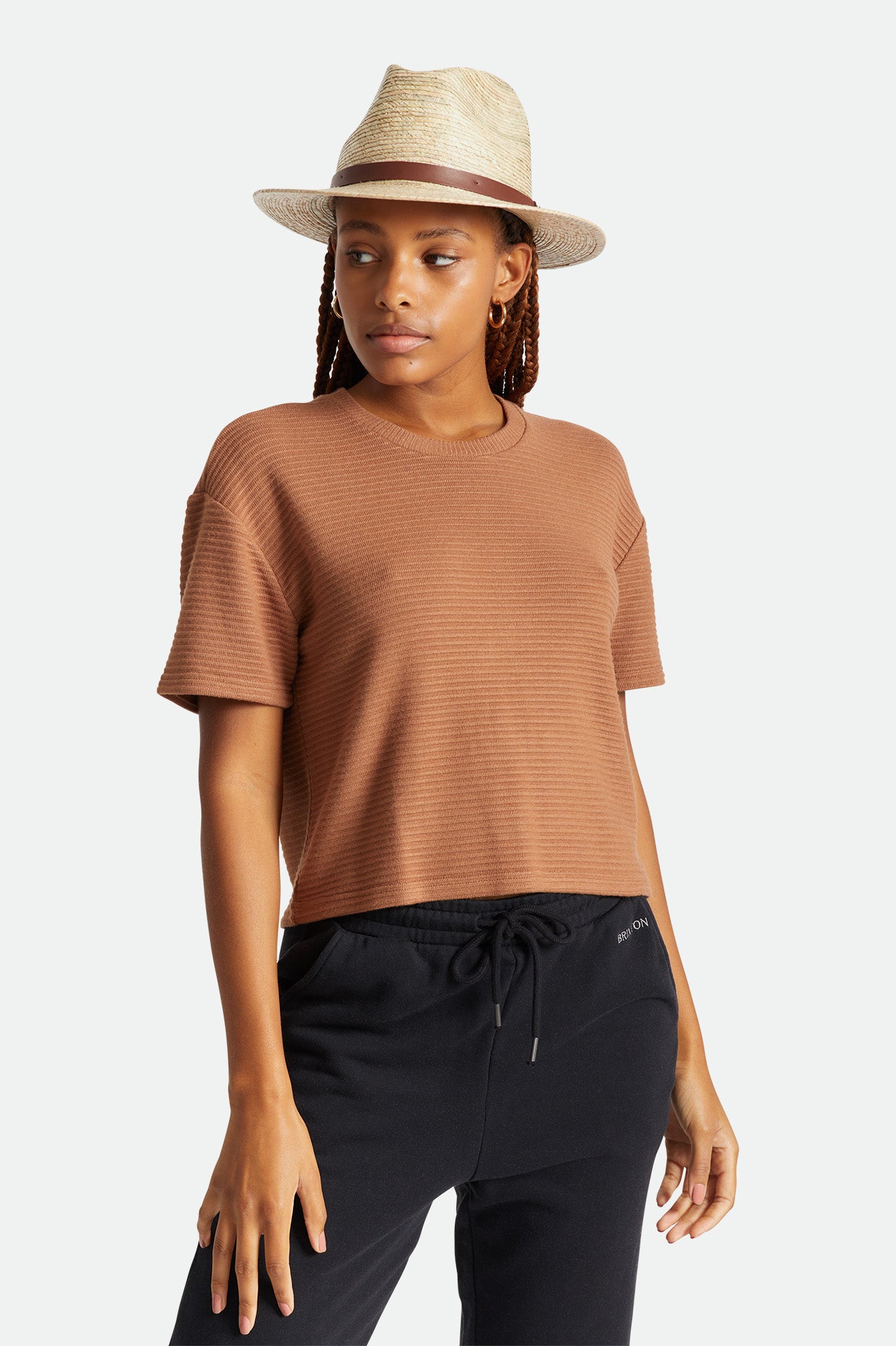 Brixton Messer Straw Fedora Fedora Donna Beige | 791ZFQGOU