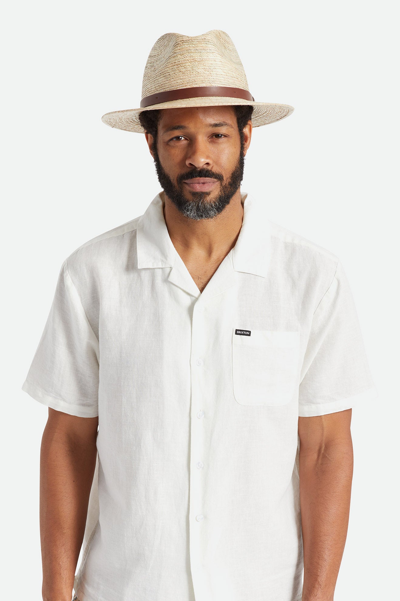 Brixton Messer Straw Fedora Uomo Beige | 359GBQHEV