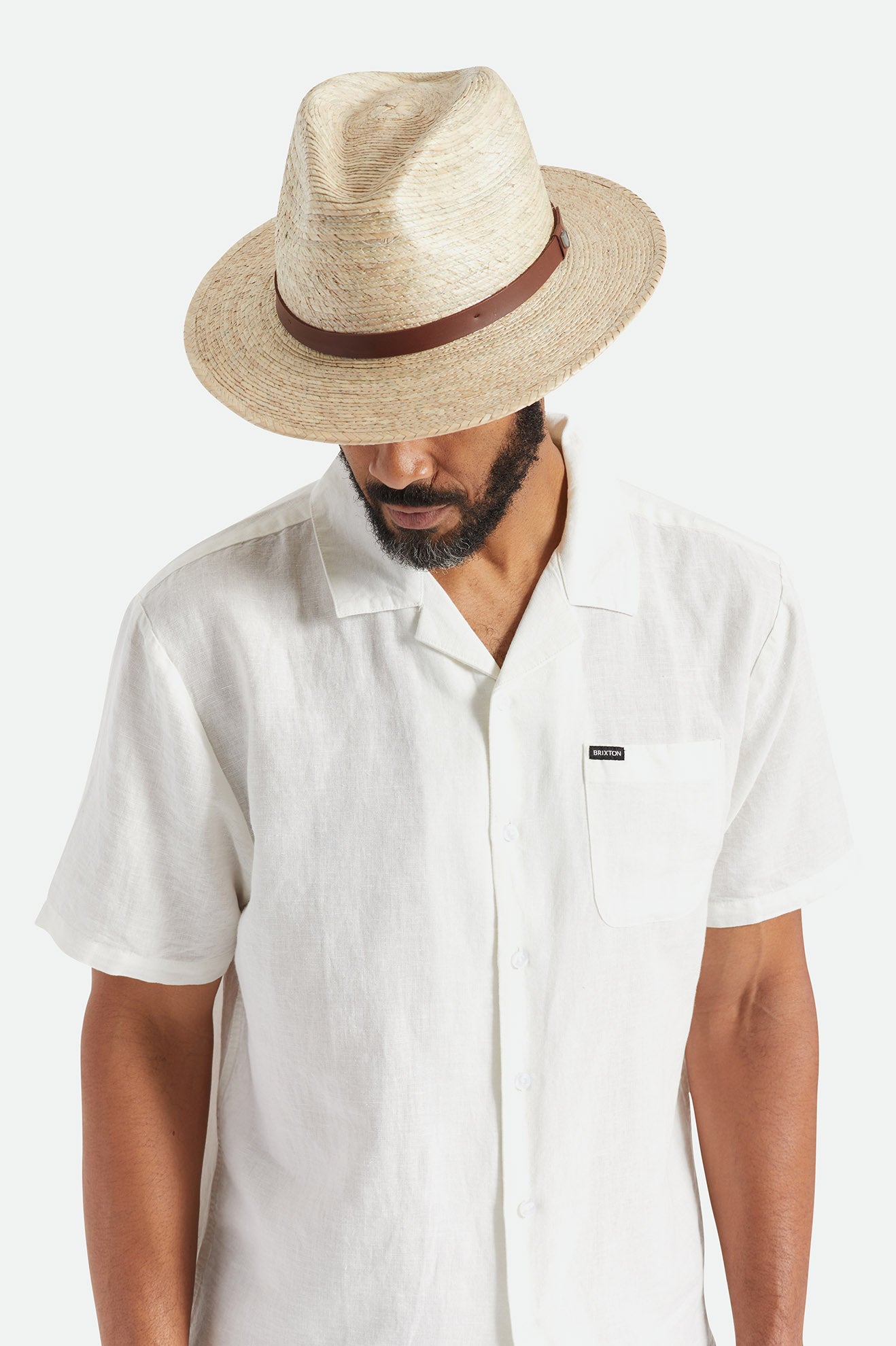 Brixton Messer Straw Fedora Uomo Beige | 359GBQHEV