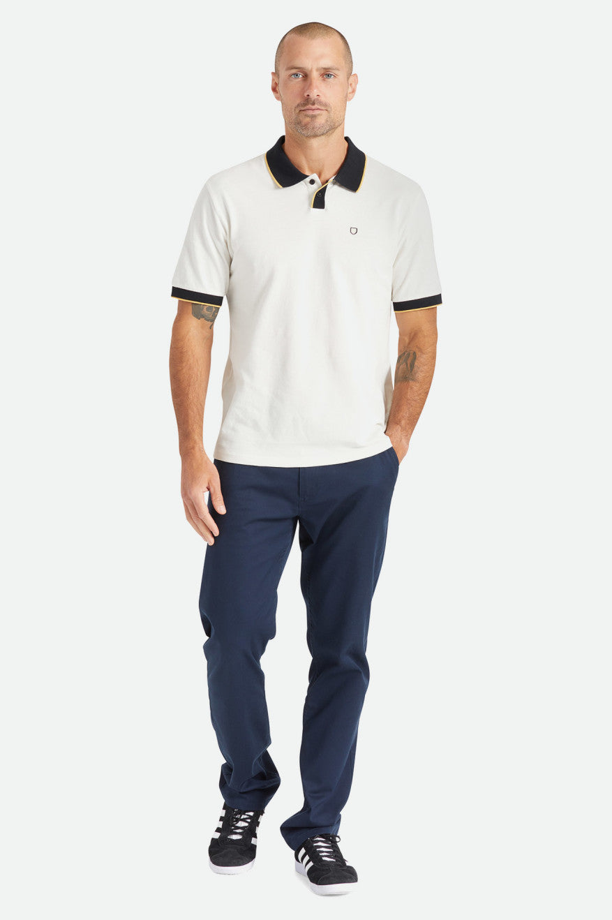 Brixton Proper S/S Polo Maglieria Uomo Bianche Nere | 231IRPAOG