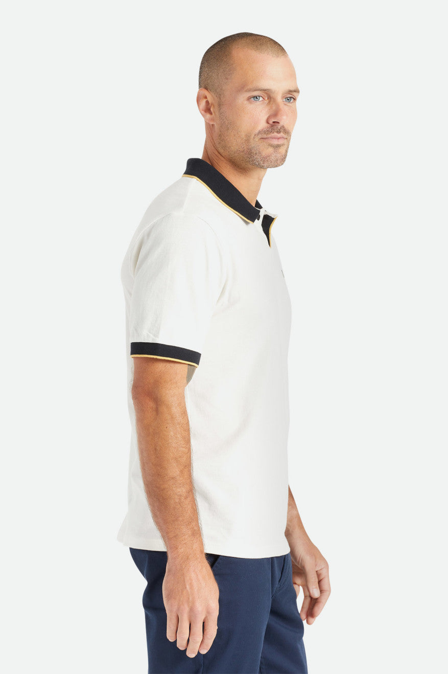 Brixton Proper S/S Polo Maglieria Uomo Bianche Nere | 231IRPAOG