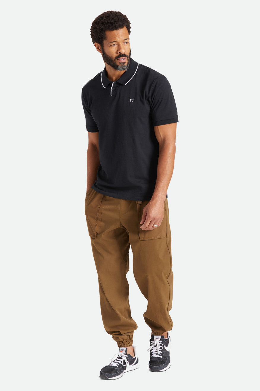 Brixton Proper S/S Polo Maglieria Uomo Nere | 048JOCVSD