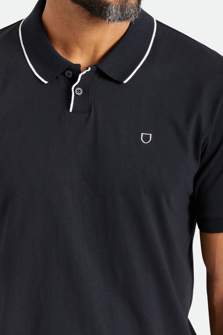 Brixton Proper S/S Polo Maglieria Uomo Nere | 048JOCVSD