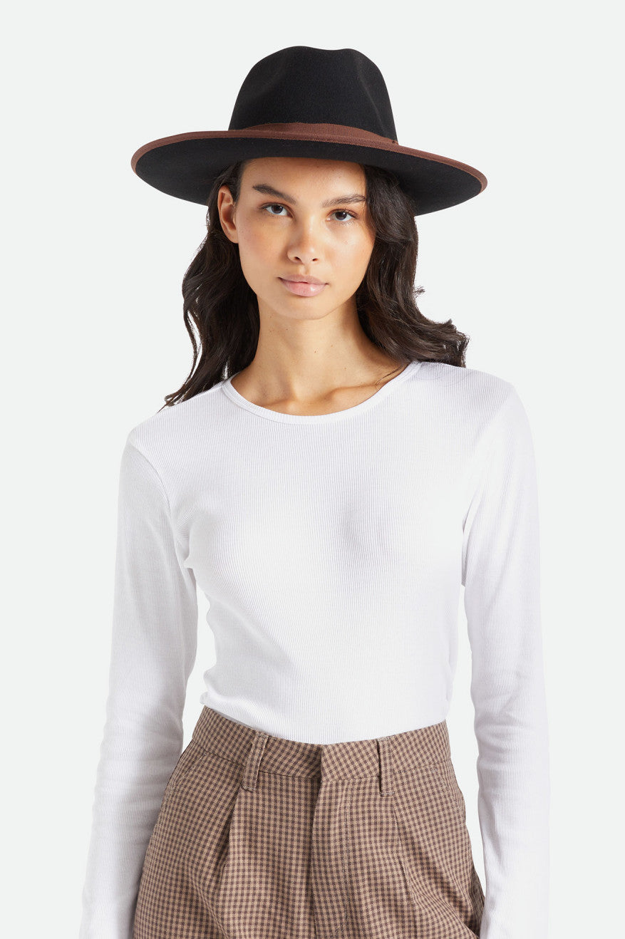 Brixton Reno Fedora Fedora Donna Nere Marroni | 157PXIYMC