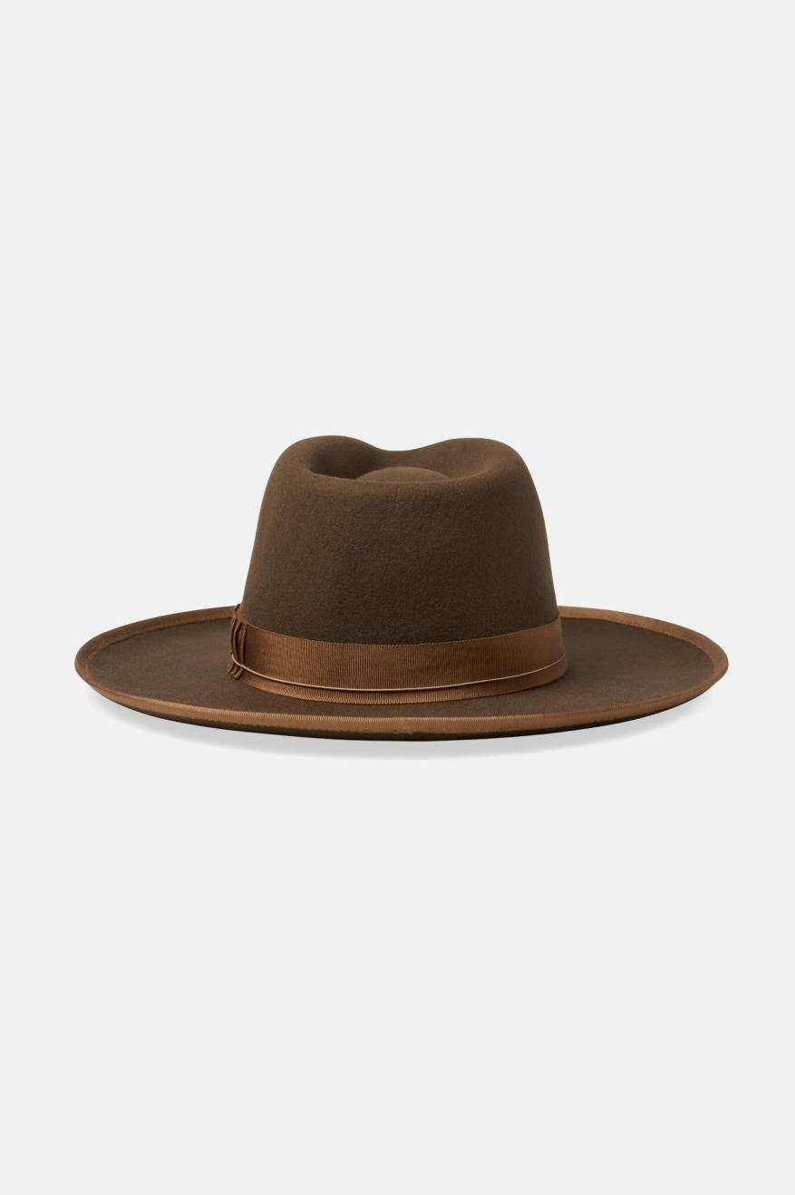 Brixton Reno Fedora Uomo Caffè | 710WCXSHG