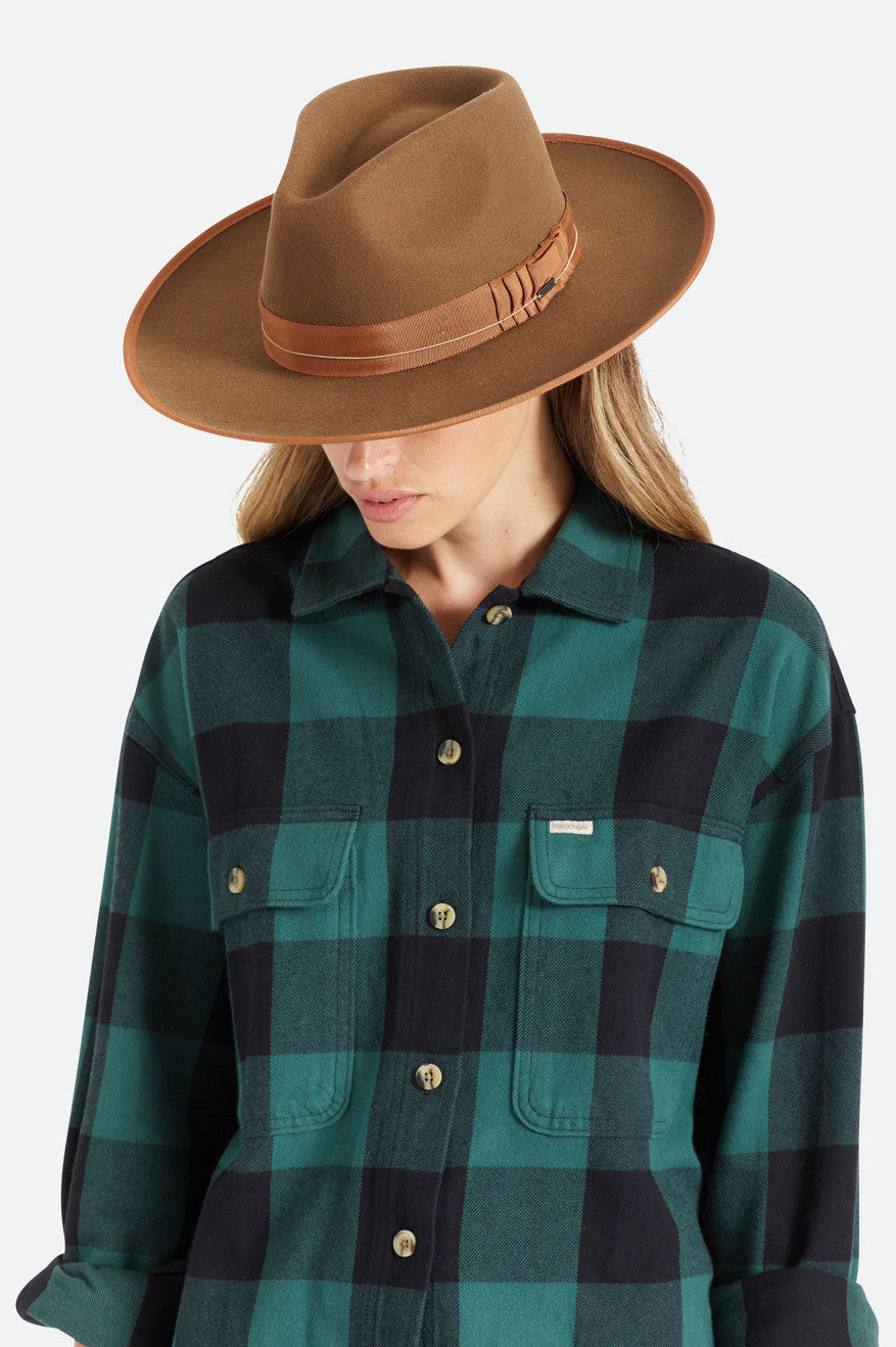 Brixton Reno Fedora Uomo Caffè | 710WCXSHG