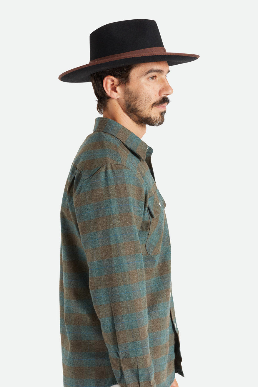 Brixton Reno Fedora Uomo Nere Marroni | 917THZOXW