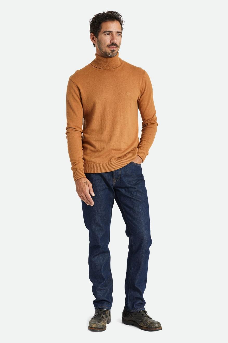 Brixton Reserve Cashmere L/S Turtleneck Maglieria Uomo Marroni | 120XOTRZD