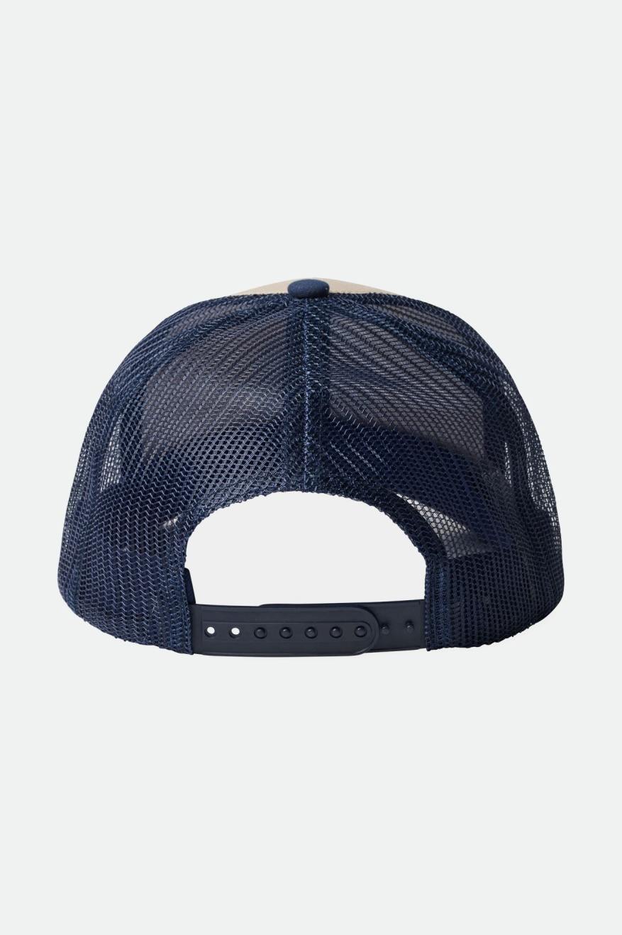 Brixton Rival Stamp NetPlus MP Trucker Hat Cappellini Uomo Blu Marino | 905XLQIFC