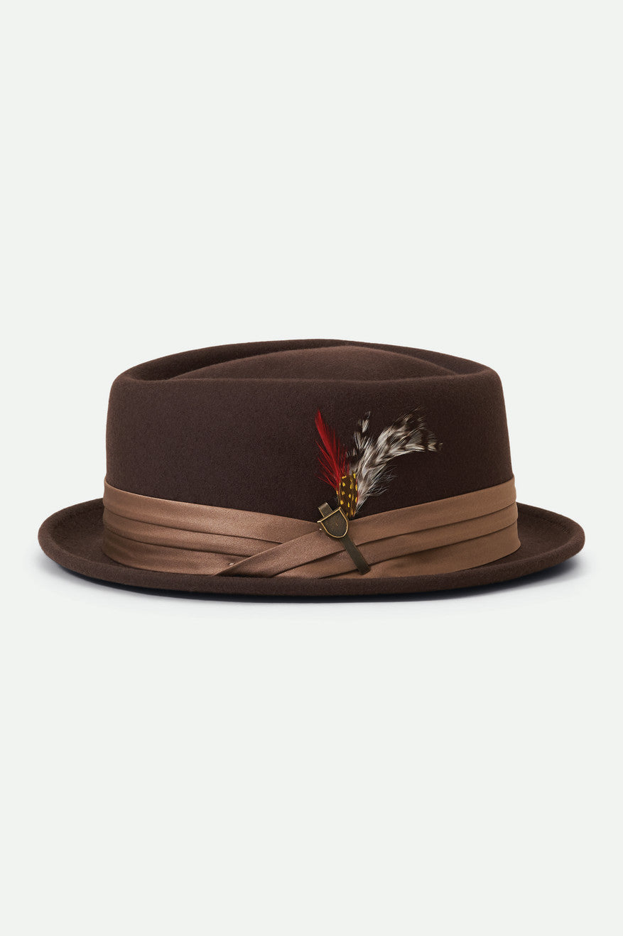 Brixton Stout Pork Pie Cappelli Donna Marroni | 764UPMKHZ