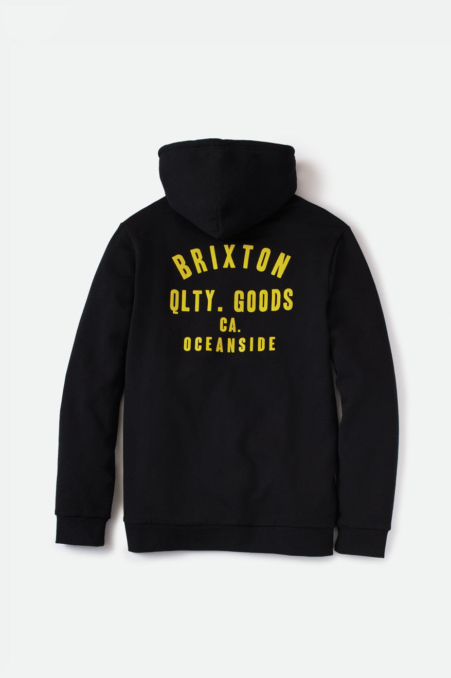 Brixton Woodburn Oceanside Fleece Felpa Con Cappuccio Uomo Nere Oro | 619WHIFBC